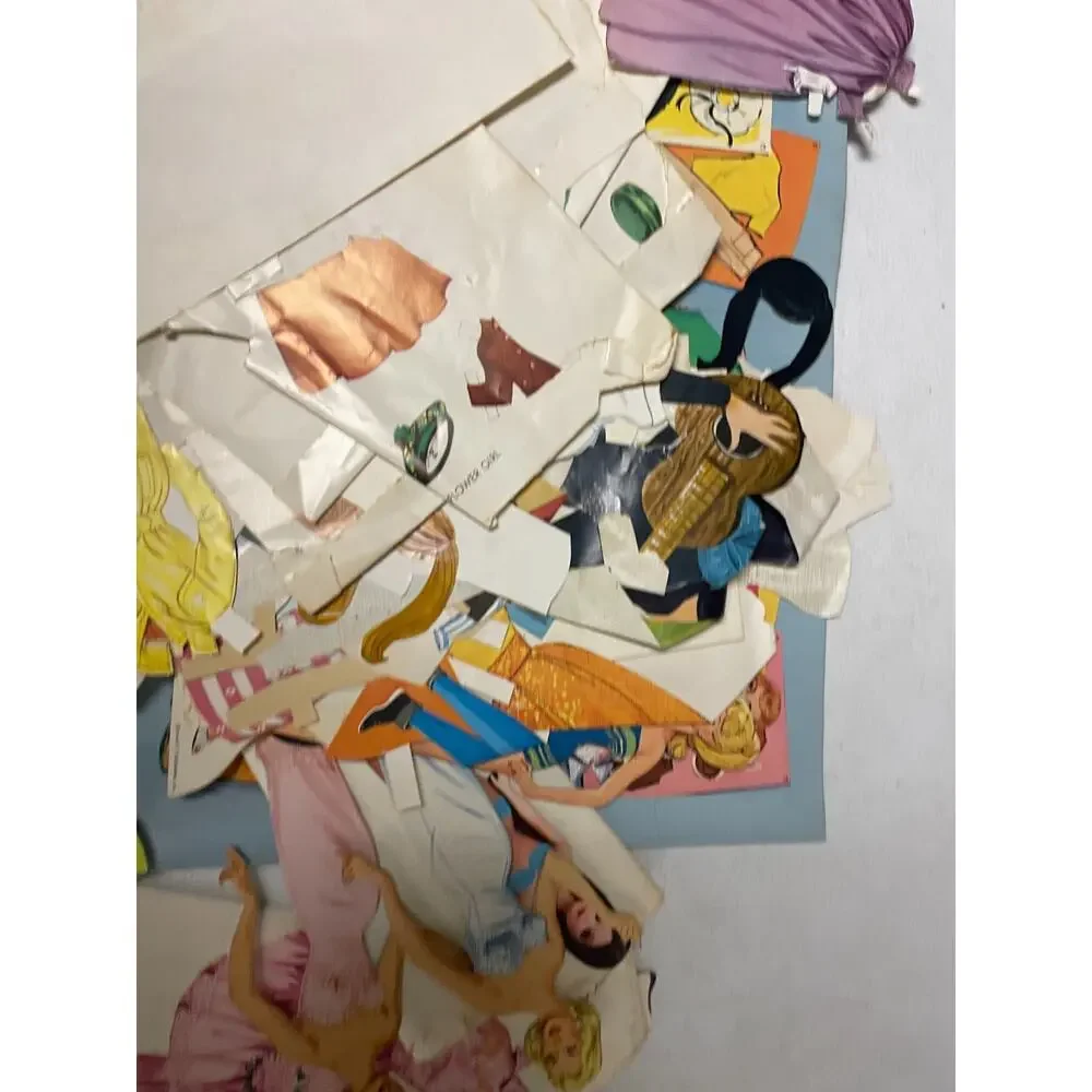 Vintage 1963 Barbie Ken Midge Paper Dolls Book Whitman Costumes Cut Out Set